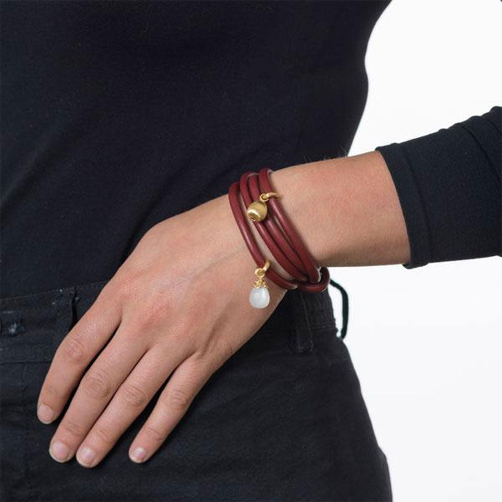 Red Bracelet with Sweet Drop Charms